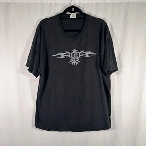 Vintage USA Shirt Men's XXL Black Short Sleeve Crew Neck 100% Cotton